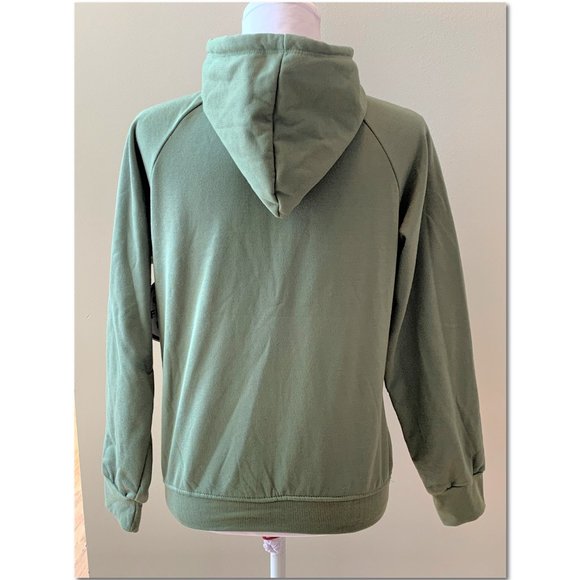 Green Hoodie Size Large Zip Up Love Nation Hooded Sweatshirt NWT - Picture 3 of 5